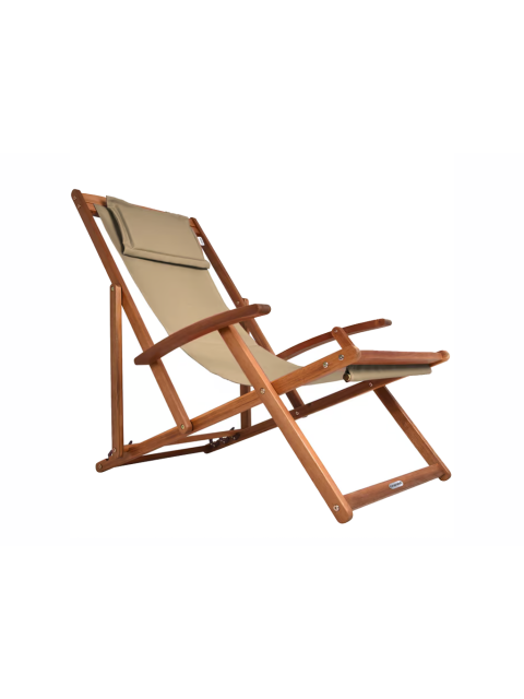 Casaria Zahradní lehátko z akáciového dřeva - béžové