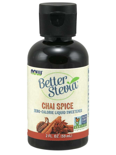 NOW Better Stevia Liquid, Chai koření, 59ml