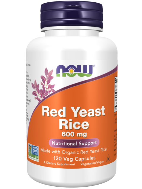 NOW Red Yeast Rice (Červená kvasnicová rýže, extrakt) 600 mg, 120 rostlinných kapslí