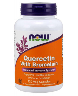 NOW Quercetin & Bromelain, Kvercetin, 120 rostlinných kapslí