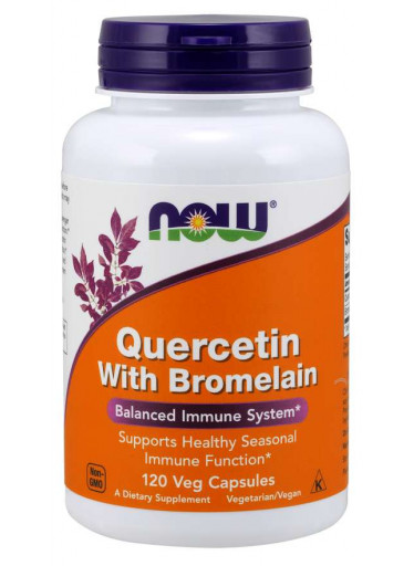 NOW Quercetin & Bromelain, Kvercetin, 120 rostlinných kapslí