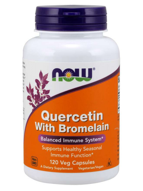 NOW Quercetin & Bromelain, Kvercetin, 120 rostlinných kapslí