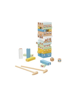 TookyToy Dřevěná věž se zvířátky - Jenga