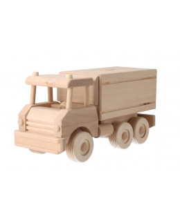 ČistéDřevo Dřevěné nákladní auto - pokladnička