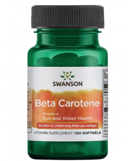 Swanson Beta-karoten (Vitamin A), 25000 IU, 100 softgels