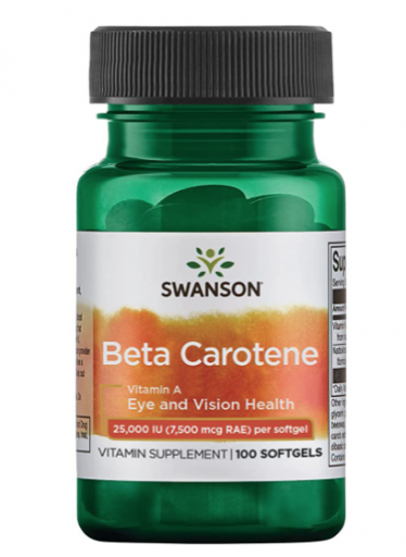 Swanson Beta-karoten (Vitamin A), 25000 IU, 100 softgels