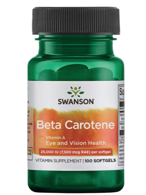 Swanson Beta-karoten (Vitamin A), 25000 IU, 100 softgels