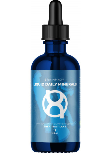 BrainMax Liquid Daily Minerals, Minerály v tekuté přírodní formě pro alkalizaci a remineralizaci, 120 ml