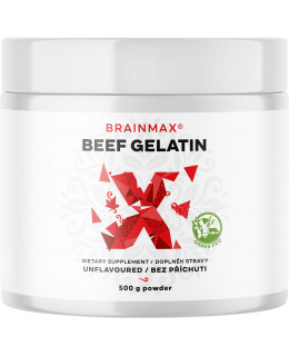 BrainMax Beef Gelatin, Grass-fed hovězí želatina, 500 g