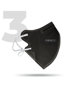Nanolab 3 x Český bezpečný nano respirátor FFP2 černý - EXPIRACE 3/2024