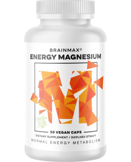 BrainMax Energy Magnesium®, 1000 mg, Hořčík Malát 200 mg, 50 kapslí