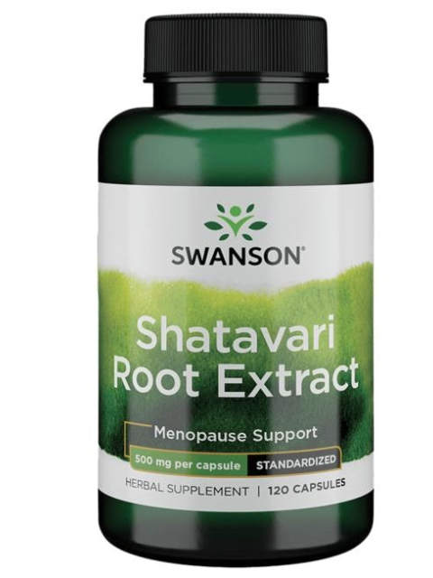 Swanson Shatavari Root Extract Standardized (standardizovaný extrakt Chřest hroznovitý kořen), 500 mg, 120 kapslí - EXPIRACE 8/2023