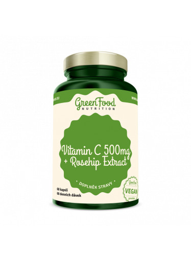 GreenFood Vitamin C 500 + Extrakt ze šípků 60 kapslí