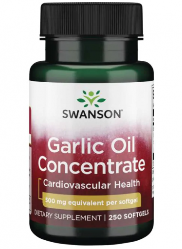 Swanson Garlic Oil (Koncentrát česnekového oleje), 500 mg, 250 softgelových kapslí