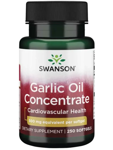 Swanson Garlic Oil (Koncentrát česnekového oleje), 500 mg, 250 softgelových kapslí