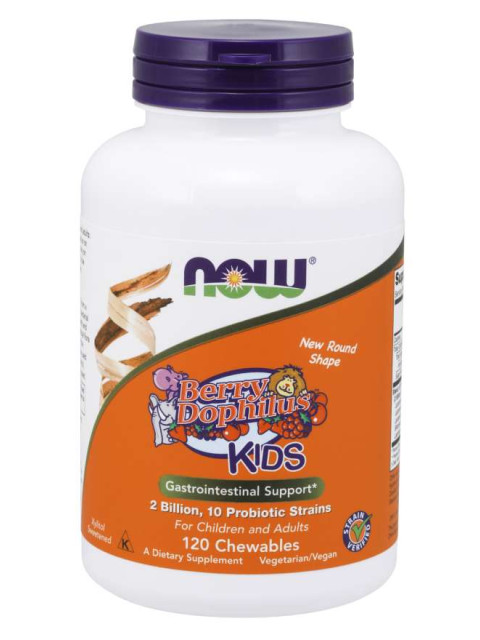 NOW BerryDophilus Kids (probiotika pro děti), 120 žvýkacích pastilek