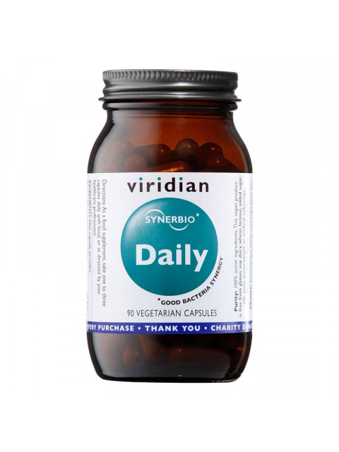 Viridian Synerbio Daily (Směs probiotik a prebiotik), 90 kapslí