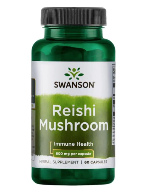 Swanson Reishi Mushroom, 600 mg, 60 kapslí