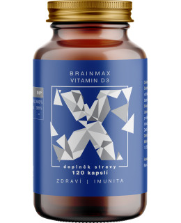 BrainMax Vitamin D3, 5000 IU, 120 rostlinných kapslí - EXPIRACE 5/2024