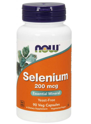 NOW Selenium, 200 µg, 90 rostlinných kapslí