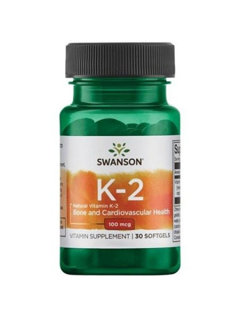 Swanson Vitamin K2 jako MK-7 Natural, 100 mcg, 30 softgelových kapslí