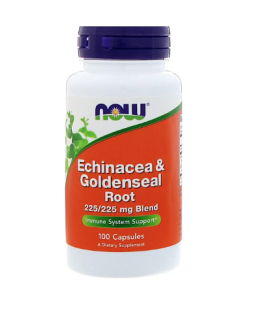 NOW Echinacea & Goldenseal Root (Třapatka & Vodilka kanadská), 100 kapslí