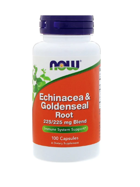 NOW Echinacea & Goldenseal Root (Třapatka & Vodilka kanadská), 100 kapslí