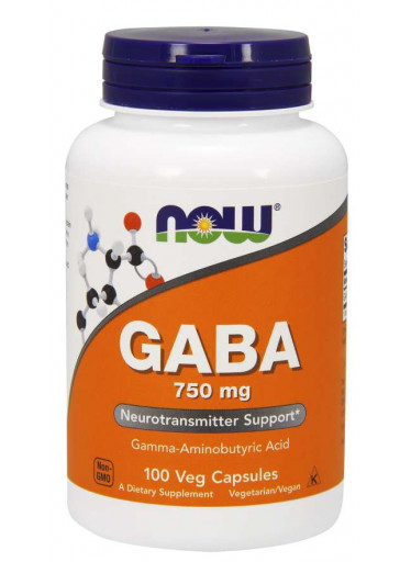 NOW GABA (kyselina gama-aminomáselná) 750 mg, 100 kapslí