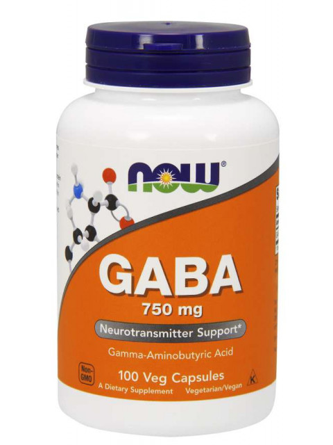 NOW GABA (kyselina gama-aminomáselná) 750 mg, 100 kapslí