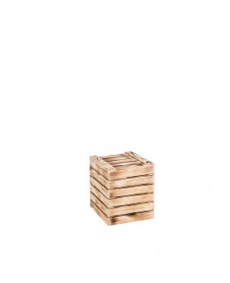 ČistéDřevo Dřevěná opálená bedýnka sedák 30 x 35 x 30 cm