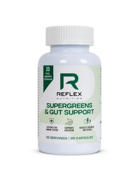 Reflex Supergreens and Gut Support, 90 kapslí - EXPIRACE 1/2025