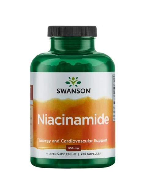 Swanson Nikotinamid Vitamín B3 (Niacinamide), 500 mg, 250 kapslí - EXPIRACE 11/2024