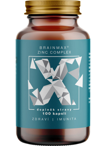 BrainMax Zinc Complex, Zinek, Selen, Měď a Kurkuma, 100 rostlinných kapslí