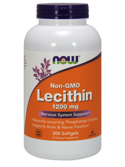 NOW Lecithin (lecitin), 1200 mg, 200 softgelových kapslí
