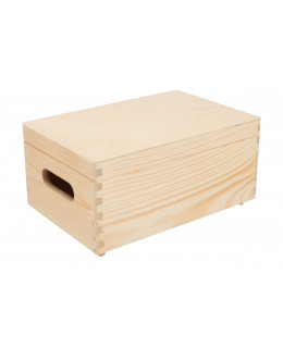 ČistéDřevo Dřevěný box s víkem 30 x 20 x 14 cm