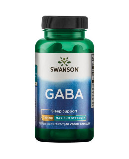 Swanson Maximum Strength GABA, 750 mg, 60 rostlinných kapslí