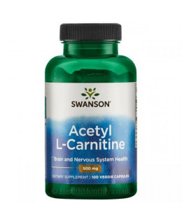 Swanson Acetyl-L-Carnitine 500mg, 100 kapslí - EXPIRACE 1/2024