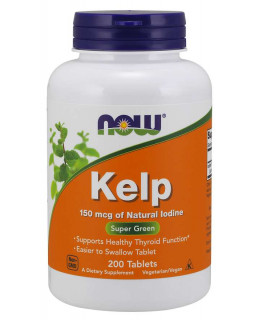 NOW Kelp, Přírodní Jód, 150 ug, 200 tablet