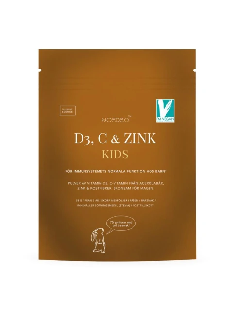 Nordbo Vitamin D3, C and Zink Kids, 75 g