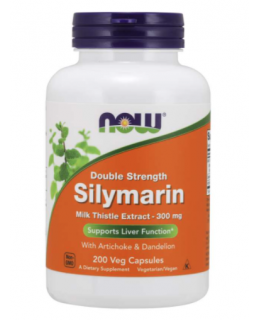 NOW Double Strength Silymarin milk thistle extract (extrakt z ostropestřce s artyčokem a pampeliškou), 300 mg, 200 rostlinných kapslí