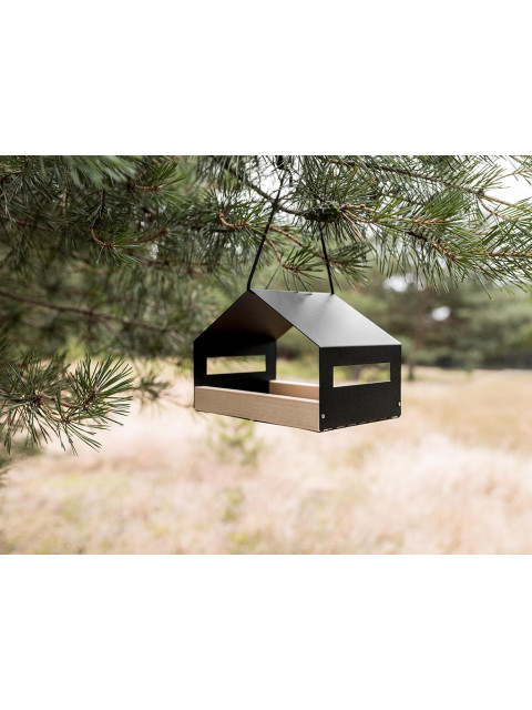 ČistéDřevo Krmítko pro ptáky s kovovou střechou