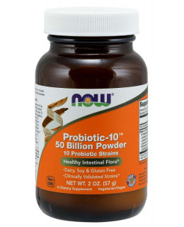 NOW Probiotic-10, probiotika, 50 miliard CFU, 10 kmenů, 57g