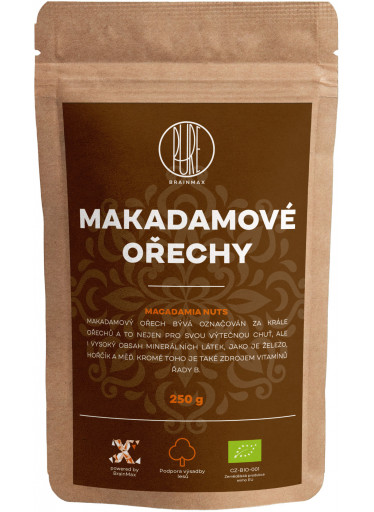 BrainMax Pure Makadamové ořechy BIO, 250 g - EXPIRACE 9/23