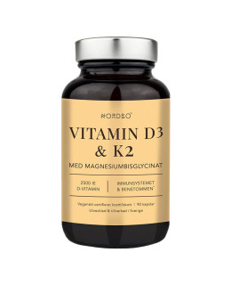 Nordbo Vitamin D3, K2 and Magnesium 90 kapslí