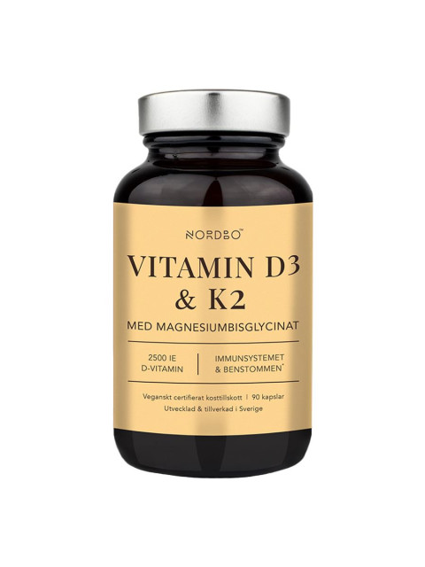 Nordbo Vitamin D3, K2 and Magnesium 90 kapslí