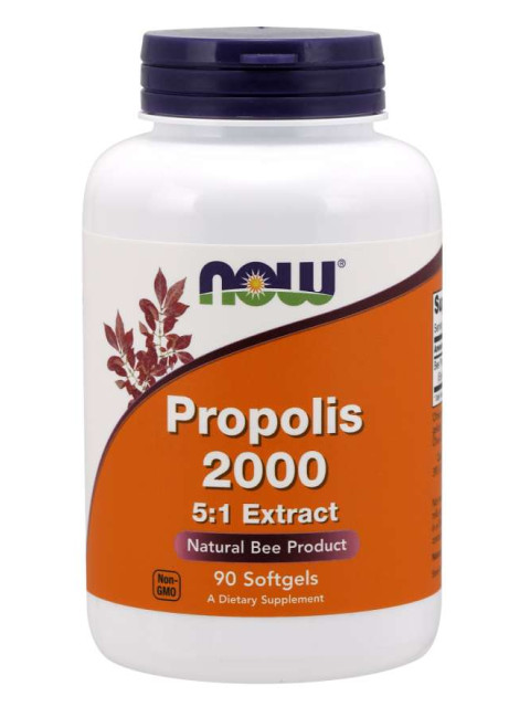 NOW Propolis 2000 5:1 Extract, 2 gramy včelího propolisu, 90 softgelových kapslí