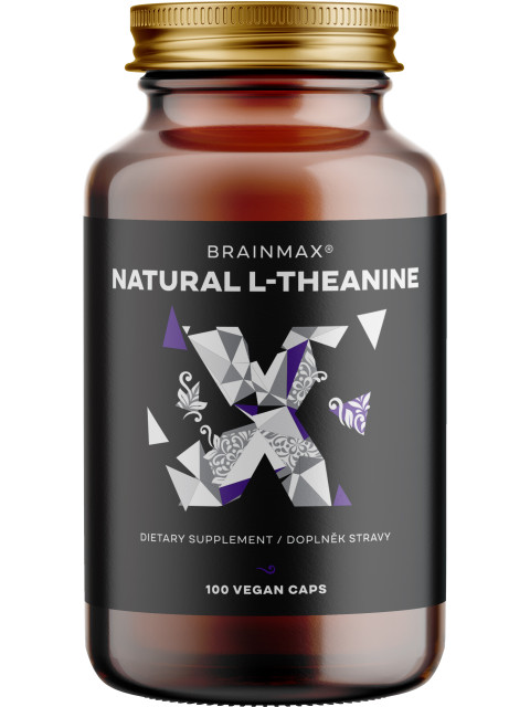 BrainMax Natural L-Theanine, 100 rostlinných kapslí