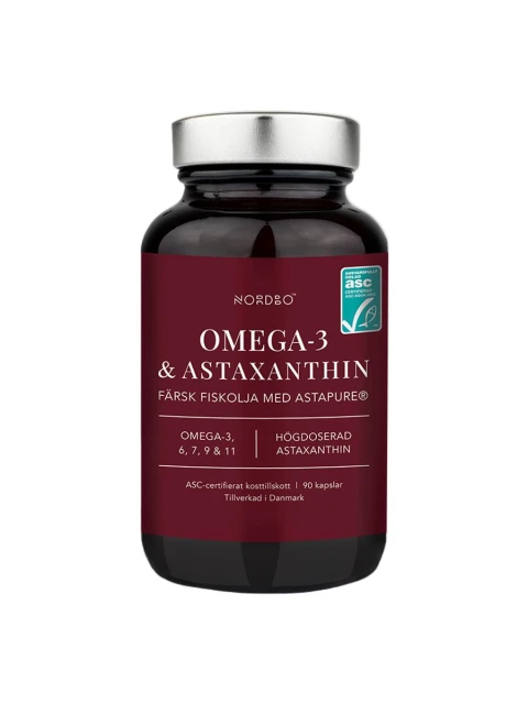Nordbo Omega 3 and Astaxanthin 90 kapslí