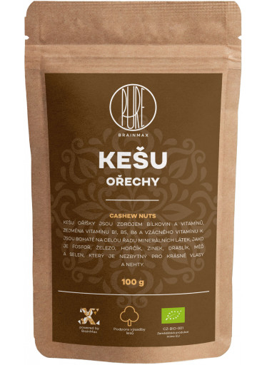 BrainMax Pure Kešu ořechy BIO, 100 g