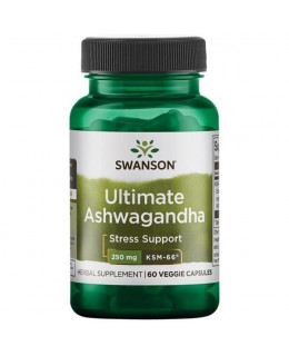 Swanson Ashwagandha Ultimate KSM-66, 250 mg, 60 rostlinných kapslí